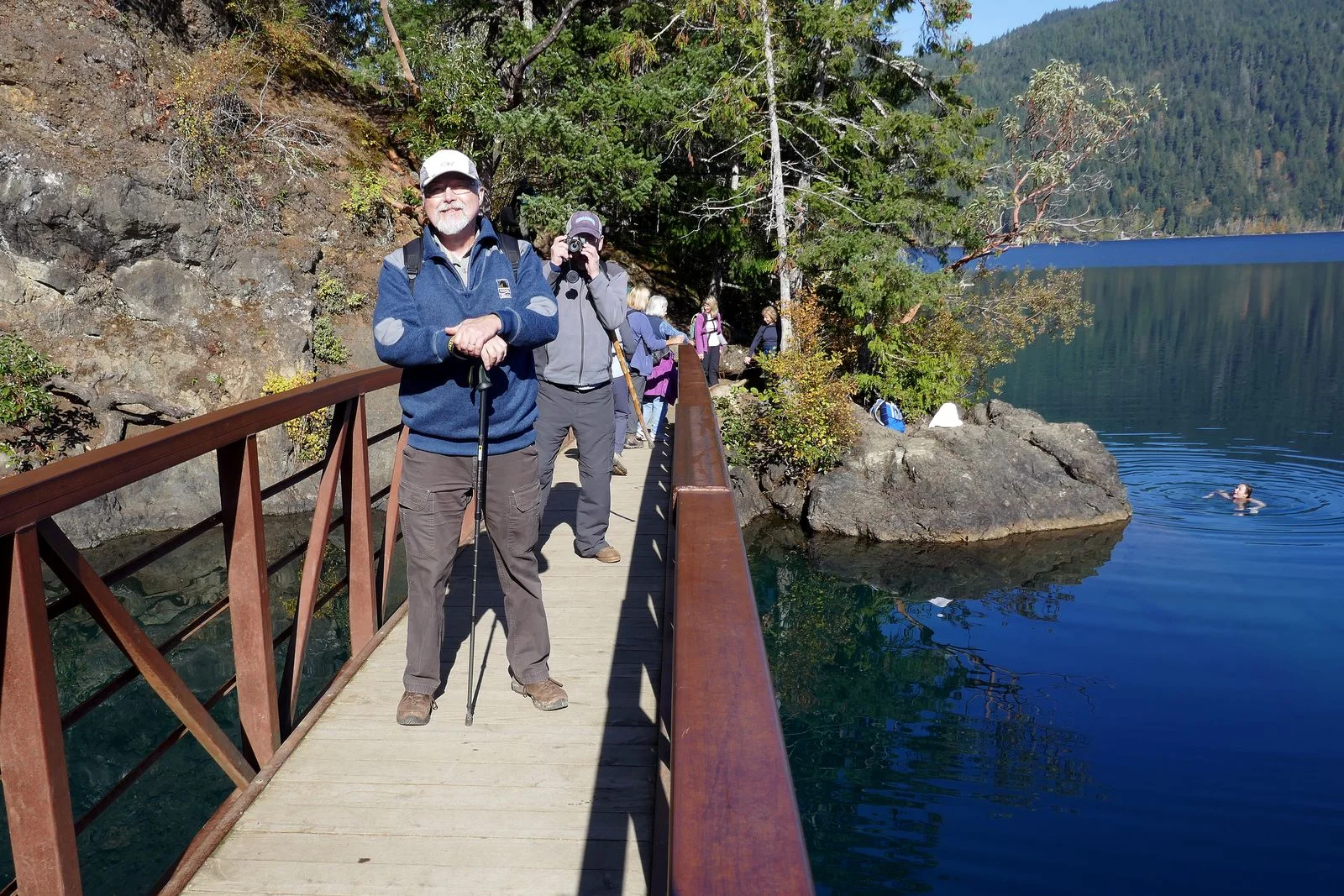 Jim and Tim – notice the lady in the water – brrr!
