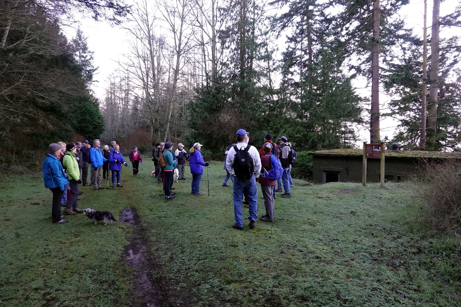 We all take a break to look at one of the fort's gun emplacements