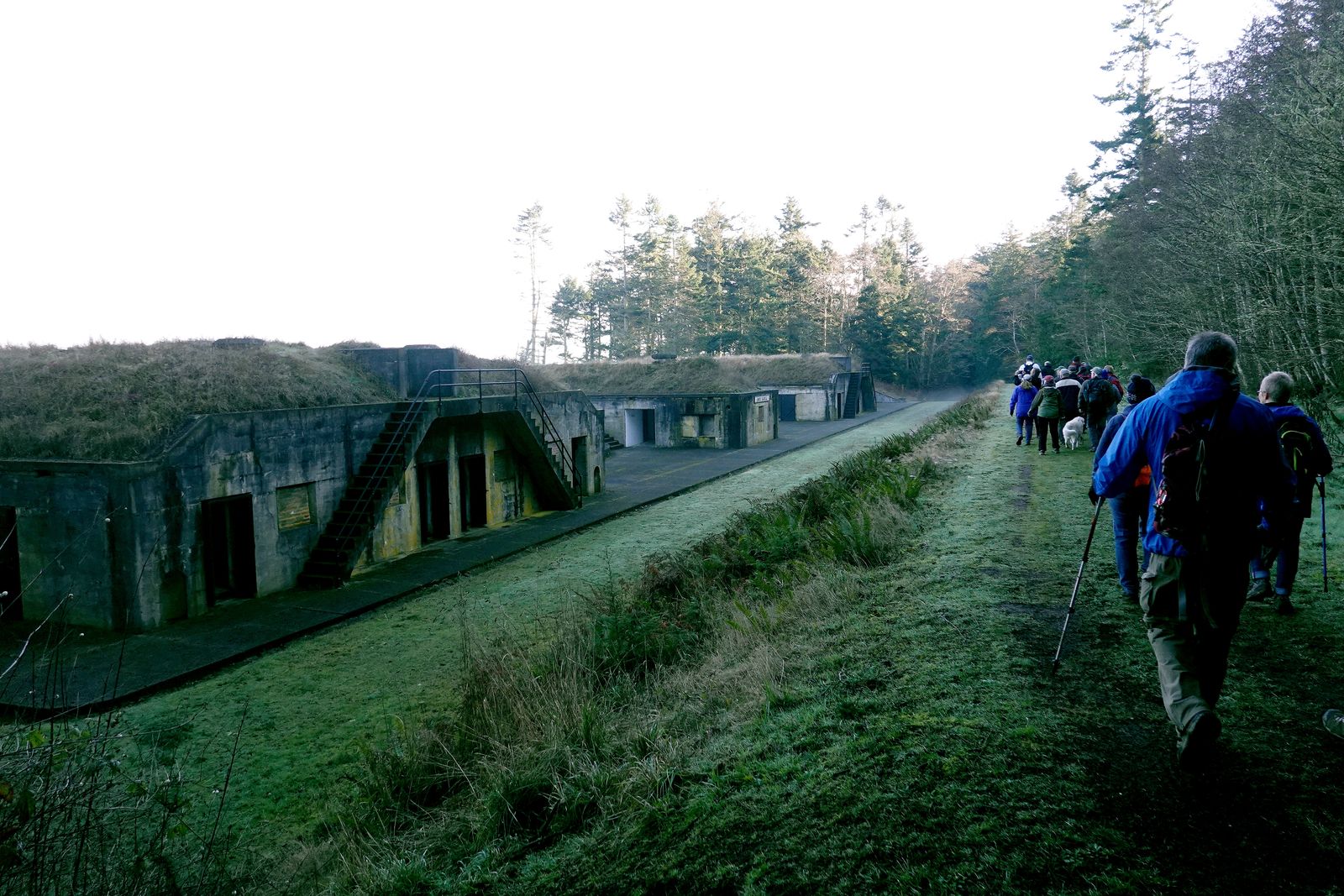 We hike past several canon emplacements