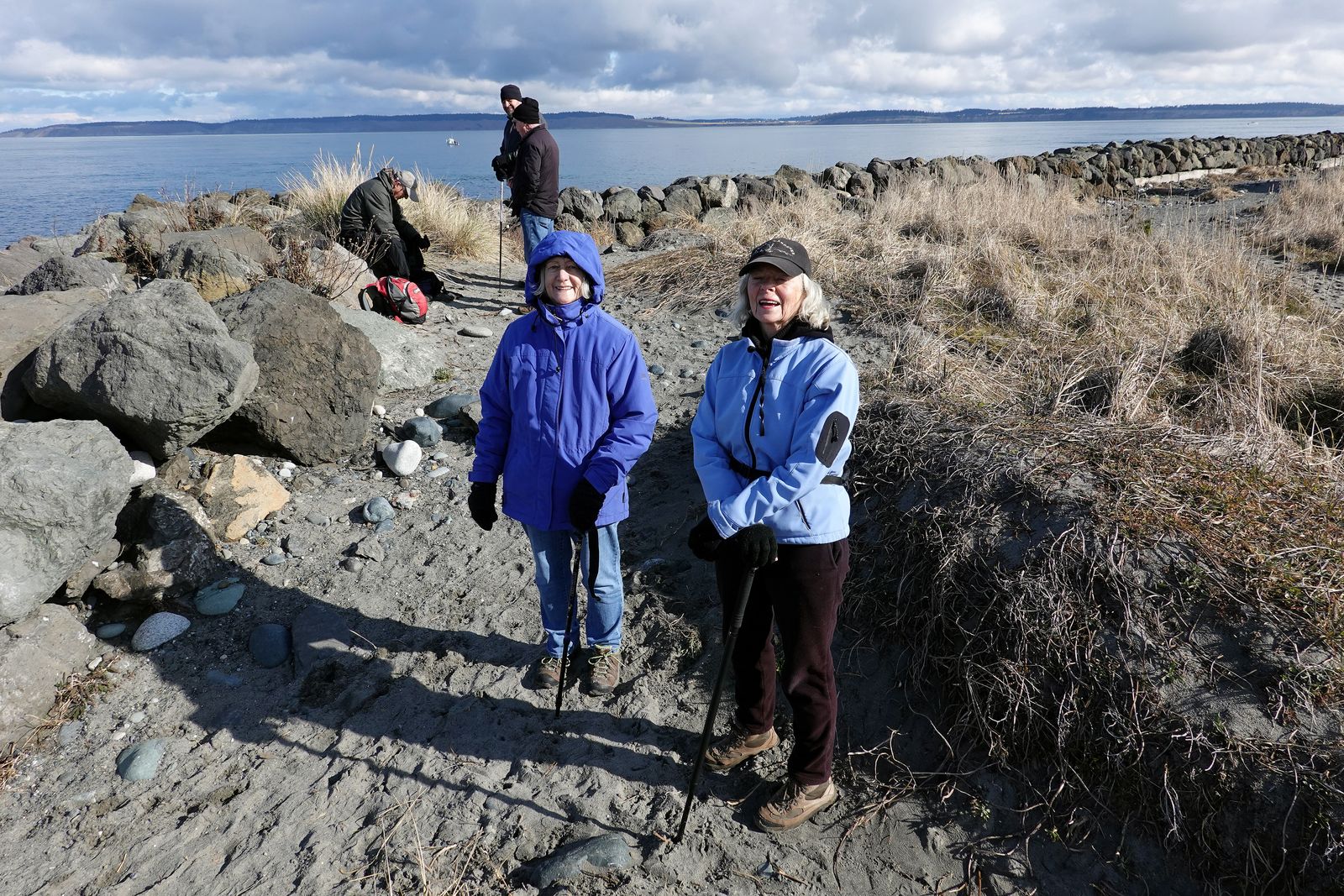 Doreen and June take a break at the Lighthouse