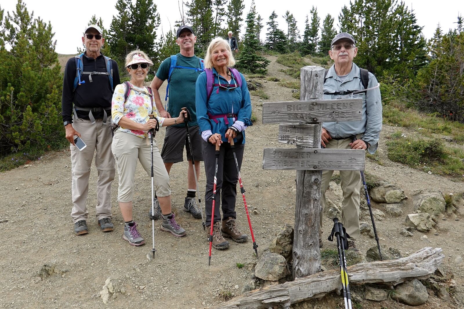The hikers on top of Marmot Pass