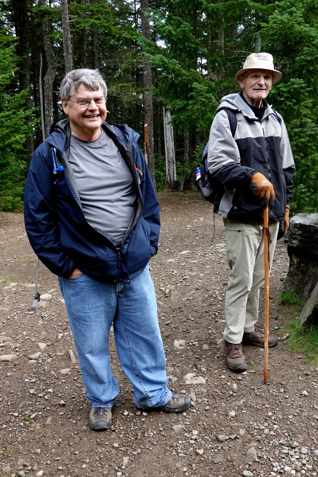  Our hike leader Gary and his backup Jack look happy to be near the top 