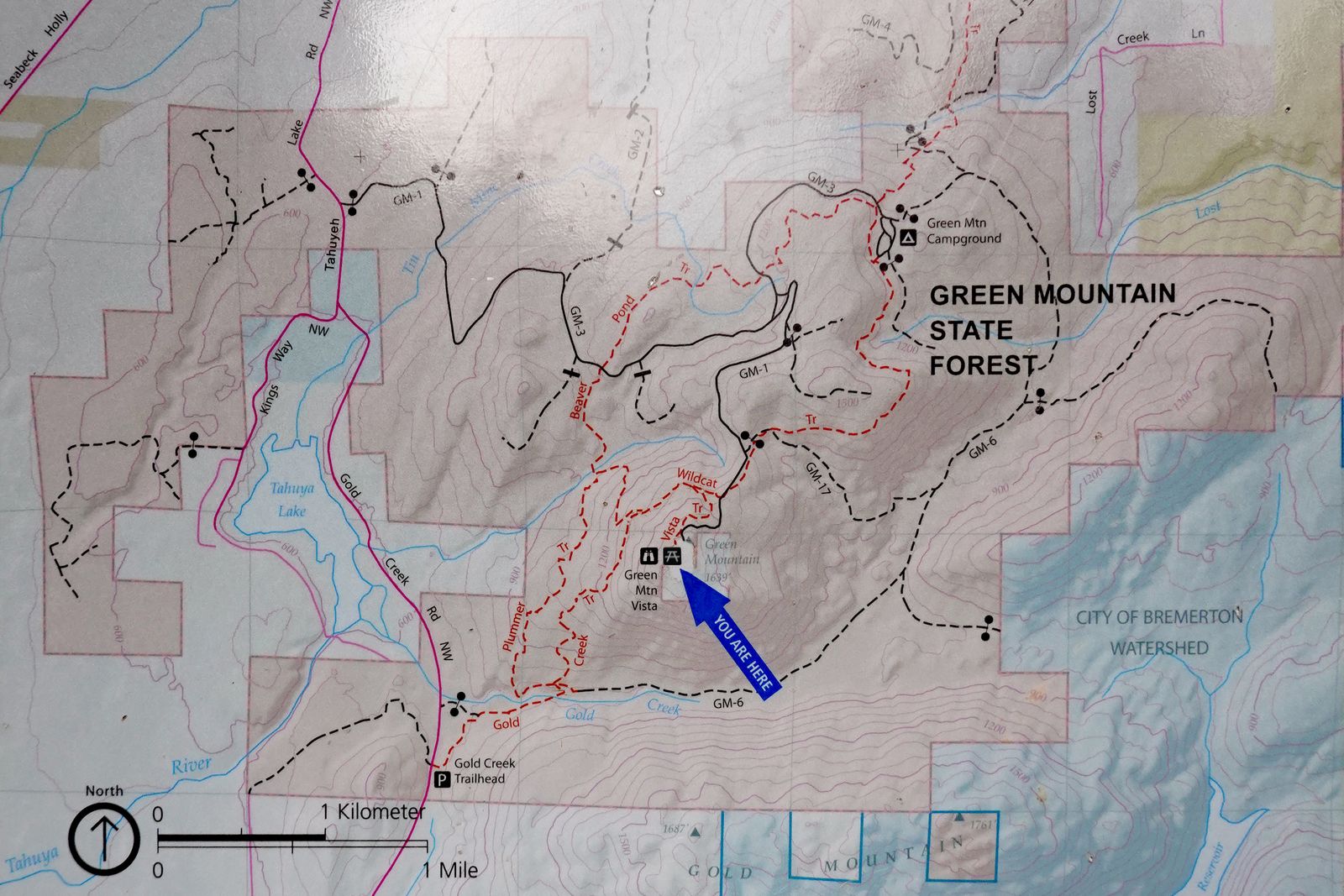 Started Gold Creek Trailhead – turnaround Green Mountain Vista