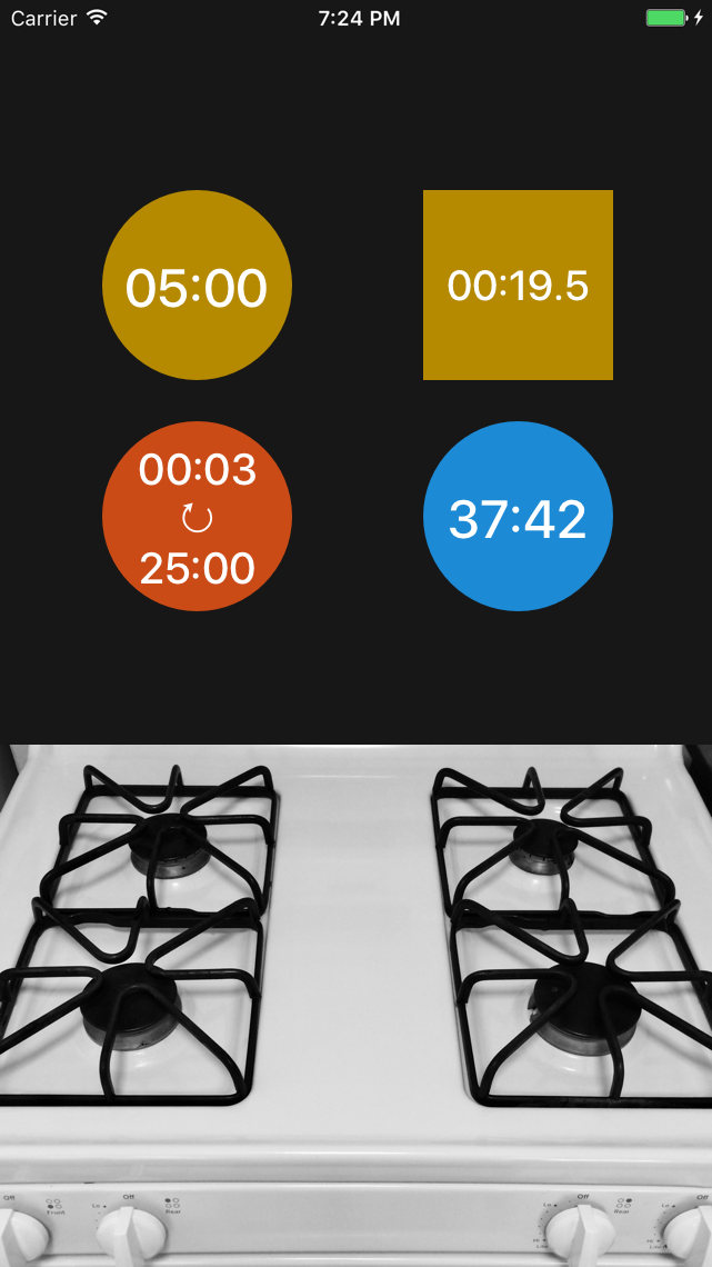 Make intelligent use of space by positioning timers &amp; stopwatches naturally.