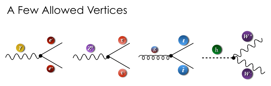 A few examples of allowed Standard Model vertices.