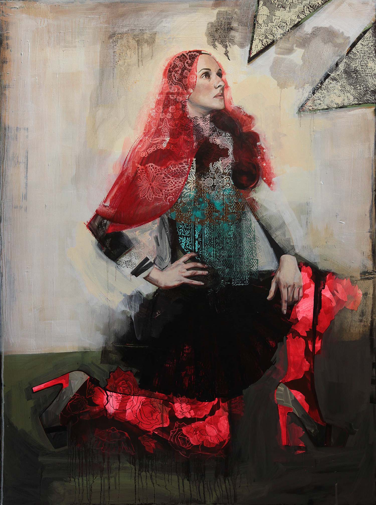 LITTLE RED CAP - Grimm's Fairy Tale Series 48” x 36” Acrylic and oil o panel Sold