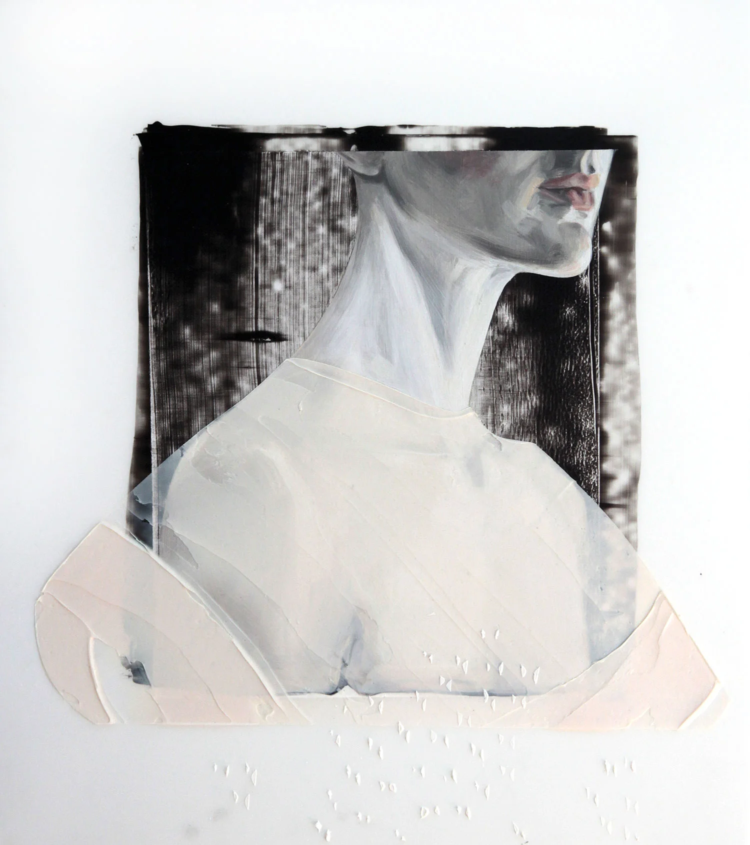 SUGGESTED SILHOUETTE - ORGANZA 14" X 12" Acrylic and oil on mylar