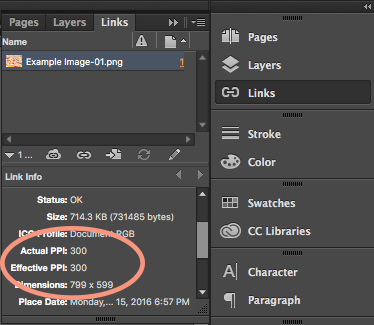 How to find the Image Resolution of a photo in InDesign