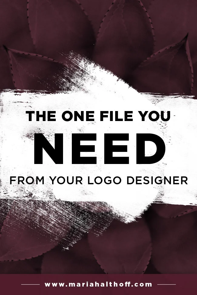 If you're getting your logo designed by a professional, make sure you get this ONE logo file from your designer. You'll regret it down the road if you don't. Find out what it is and why you need it!