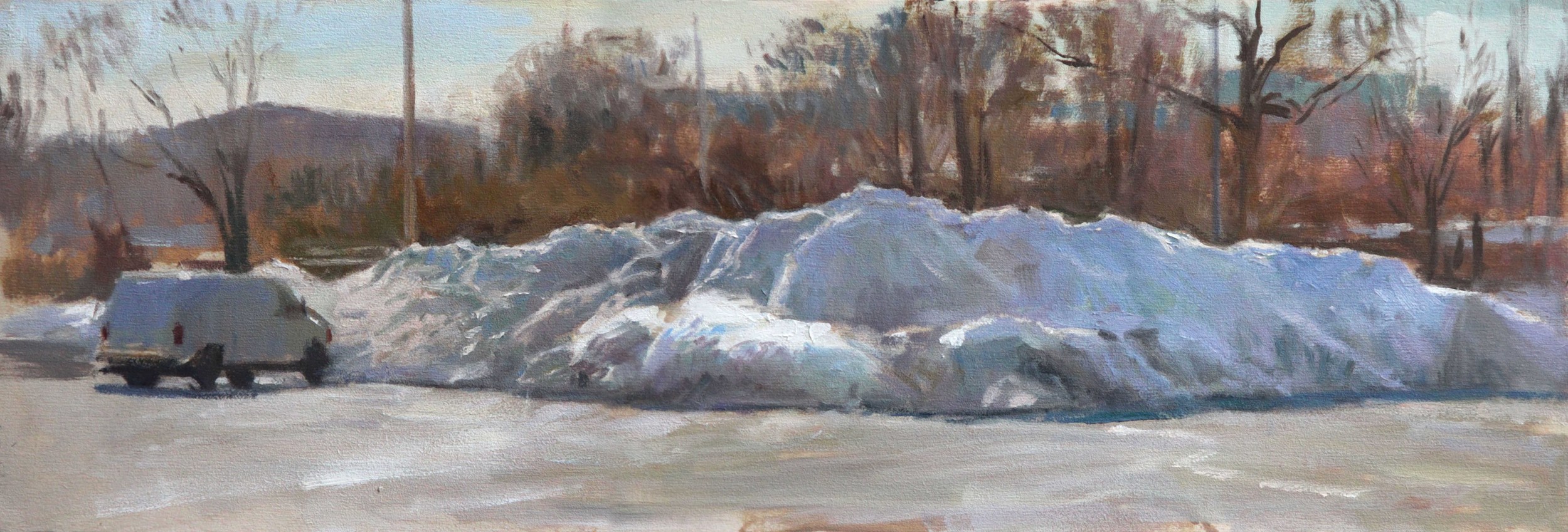 Work Is Done 11x33",oil on panel