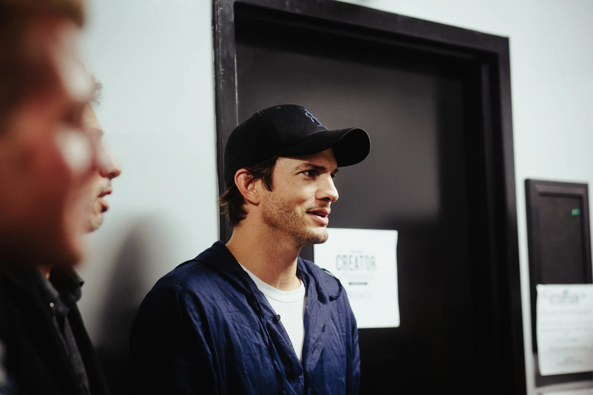 Ashton Kutcher backstage at WeWork Creator Awards