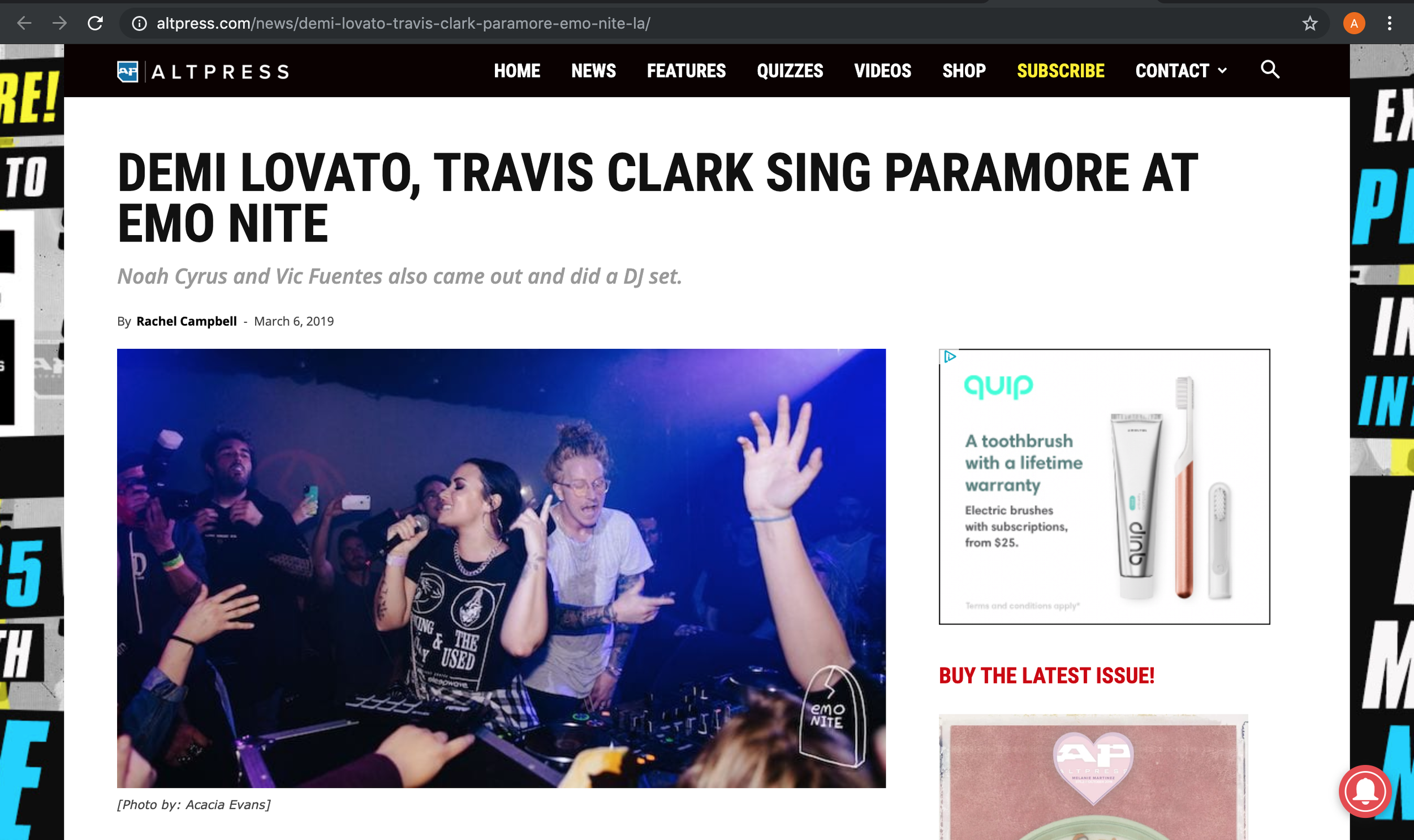 Alt Press Magazine // Emo Nite feat. Demi Lovato &amp; Travis Clark