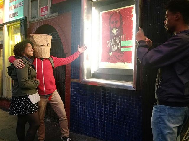 These people discovered the power of the world's next big superhero and he was nice enough to give them a discount on this photo. Watch the film at www.spaghettimanfilm.com #spaghettiman #indiefilm