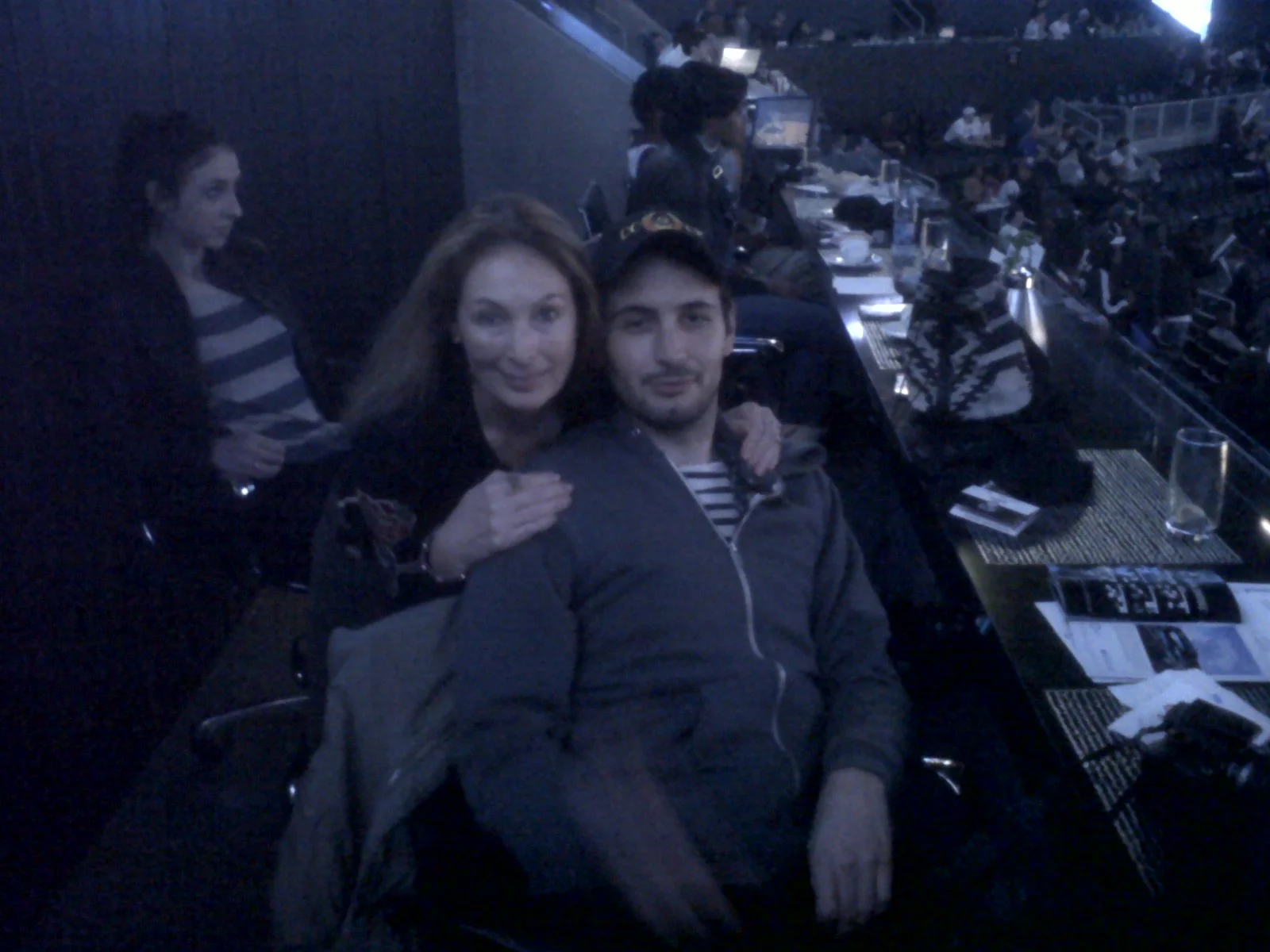 With Mom at Nets Game
