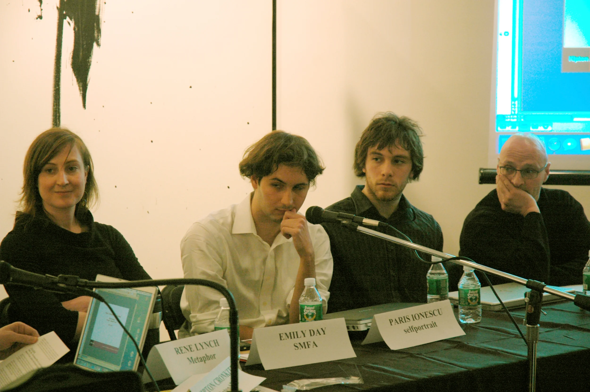 with Jonny speaking on a panel at Chelsea Art Museum