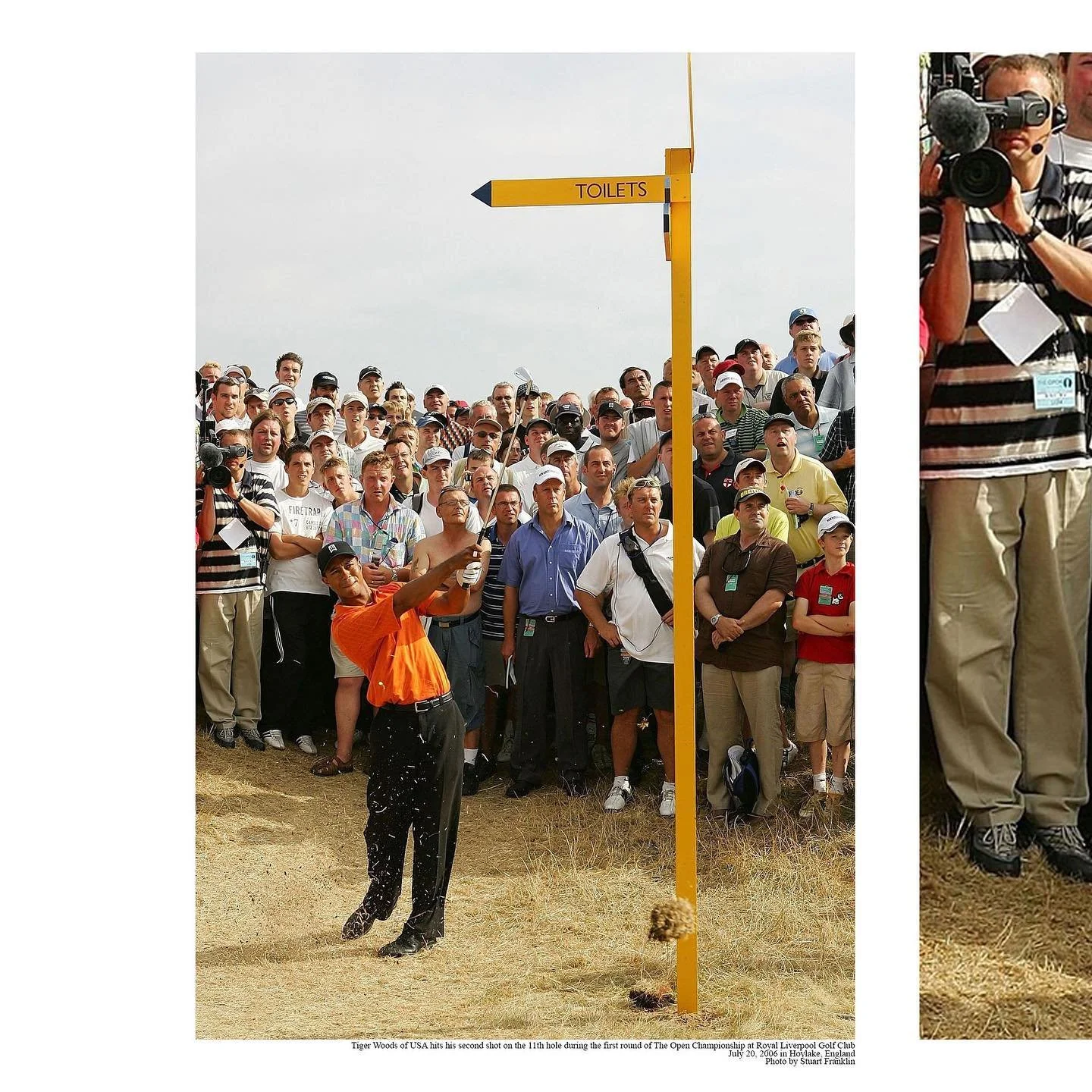 Before the Michelob Ultra guy, there was the shirtless cargo shorts guy

&ldquo;Tiger Woods of USA hits his second shot on the 11th hole during the final round of The Open Championship at Royal Liverpool Golf Club&rdquo;

Photo by Stuart Franklin

#g