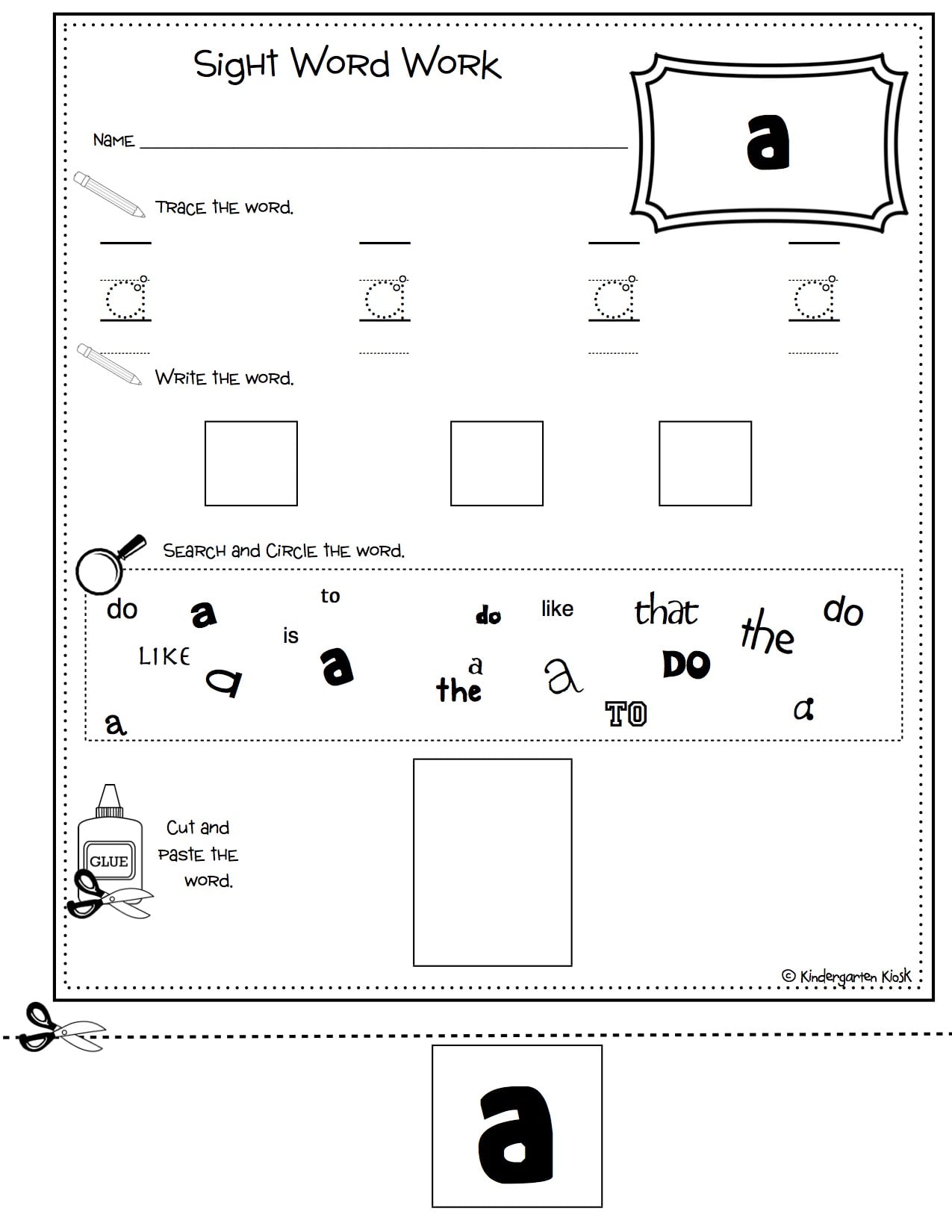 Sight Word No-Prep Multi-Task Worksheets — Kindergarten Kiosk Pertaining To Sight Words Worksheet For Kindergarten