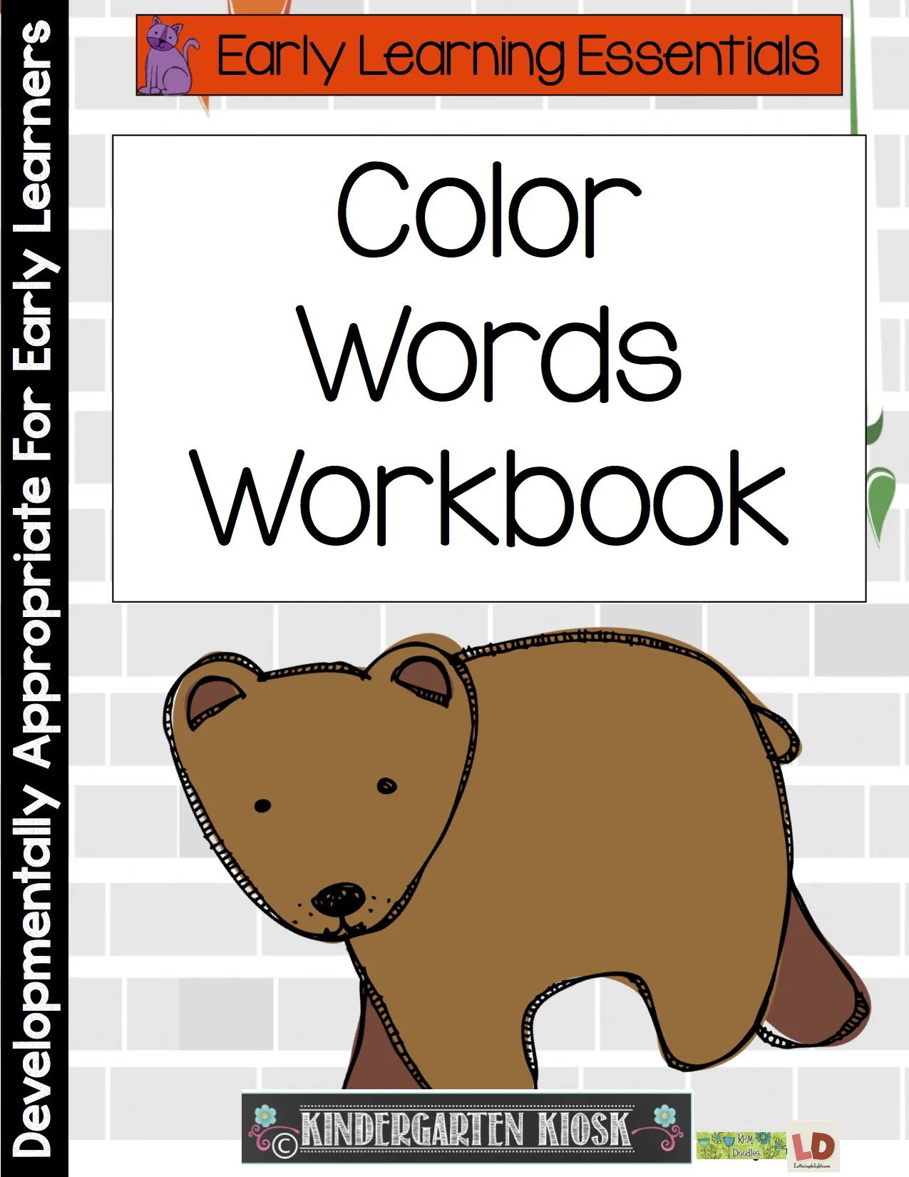 Color Word Handwriting Worksheets: Brown Bear — Kindergarten Kiosk