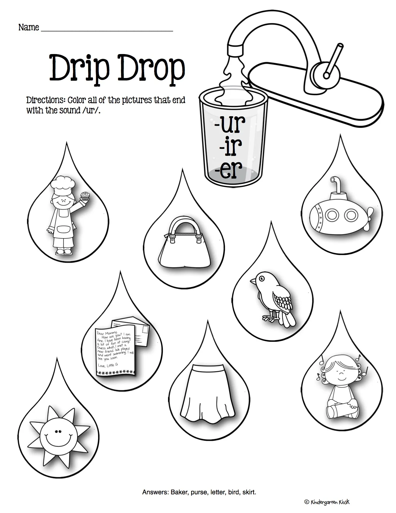 Phonics Prep Bossy R Worksheets Kindergarten Kiosk