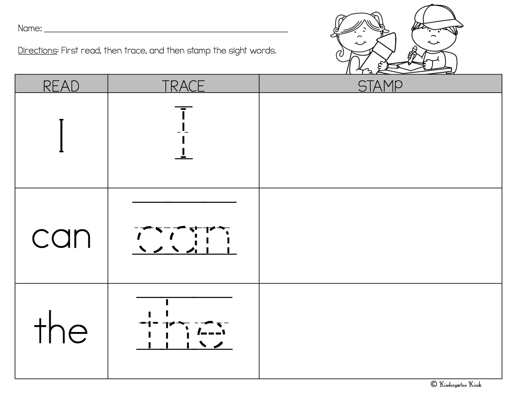 Traceable Name Stamp for Students with Special Needs