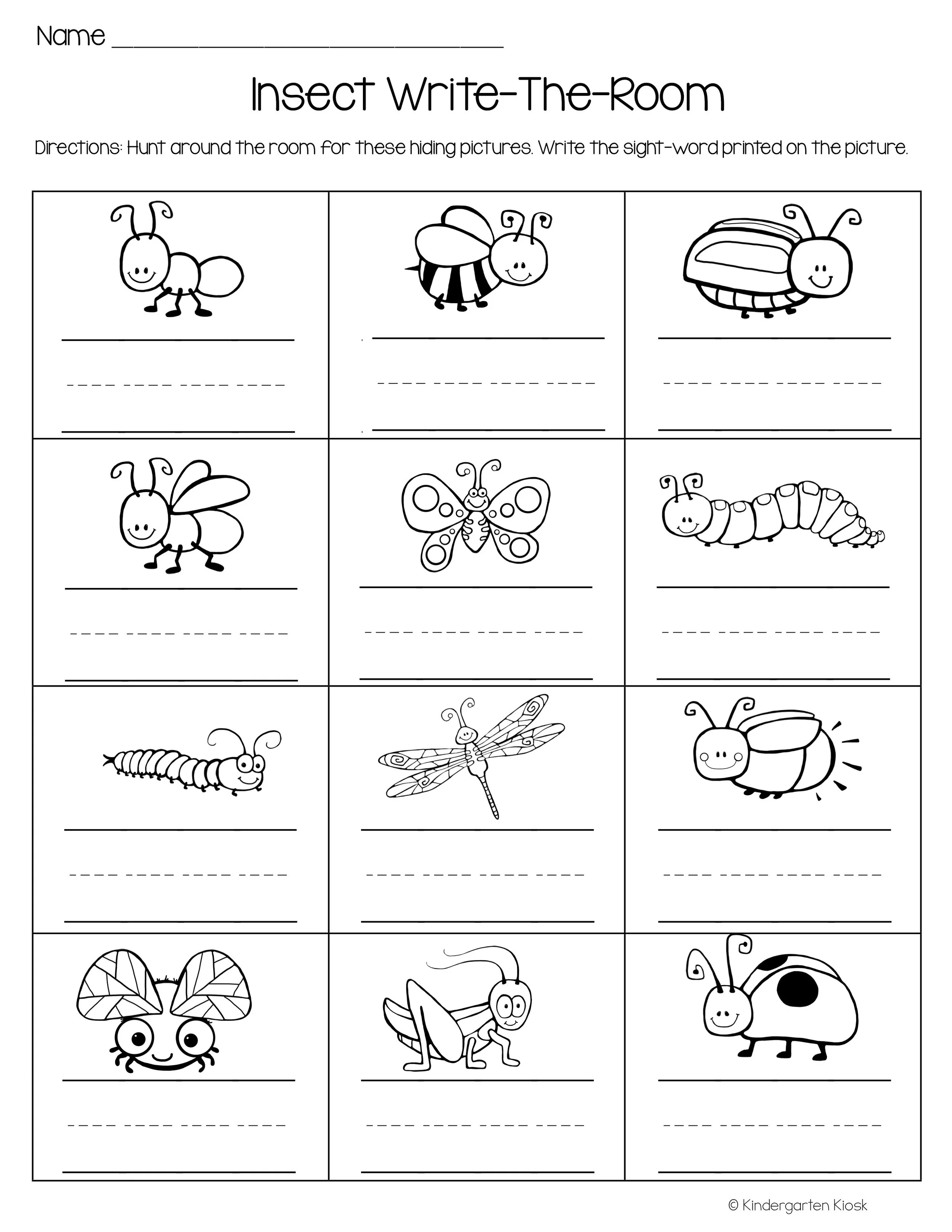 insect writing activities kindergarten kiosk