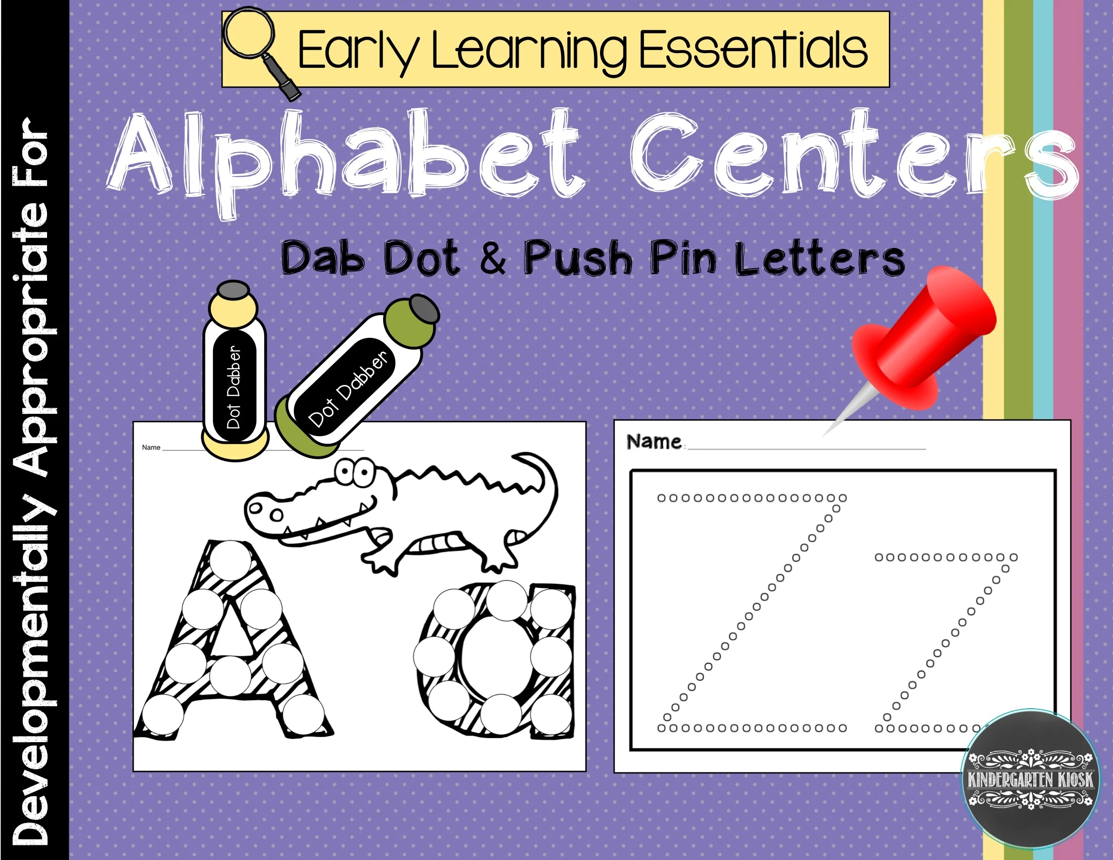 Alphabet Center Dab Dot and Push Pin Letters