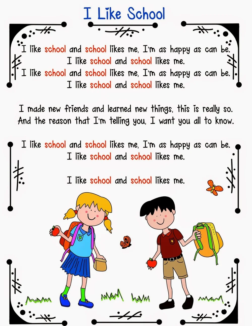 End of the Year Song: I Like School