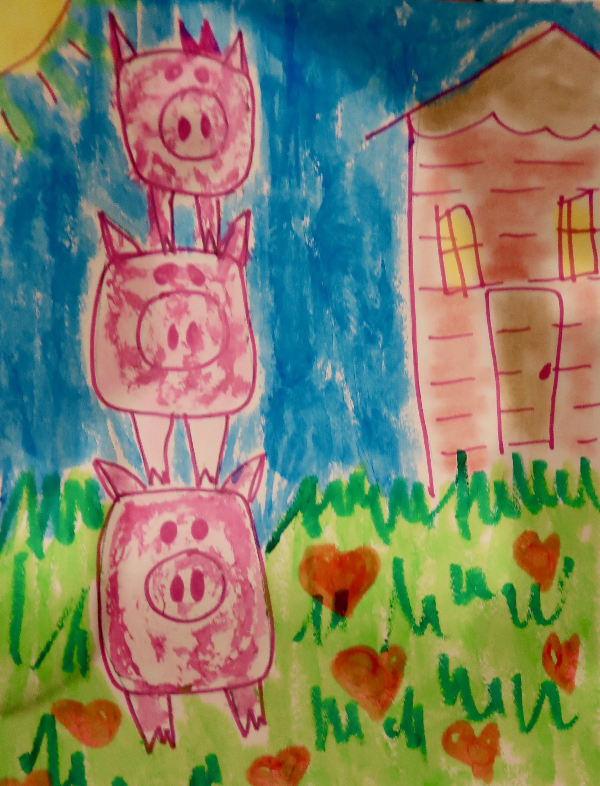 The Three Pigs Guided Drawing