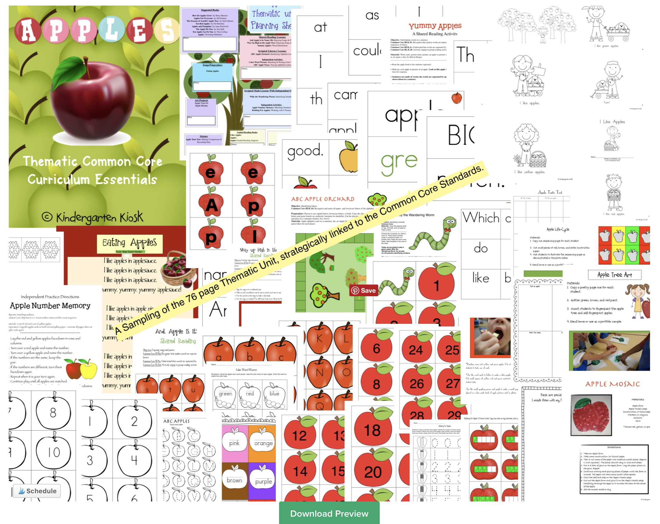 Apple Thematic Unit — Kindergarten Kiosk