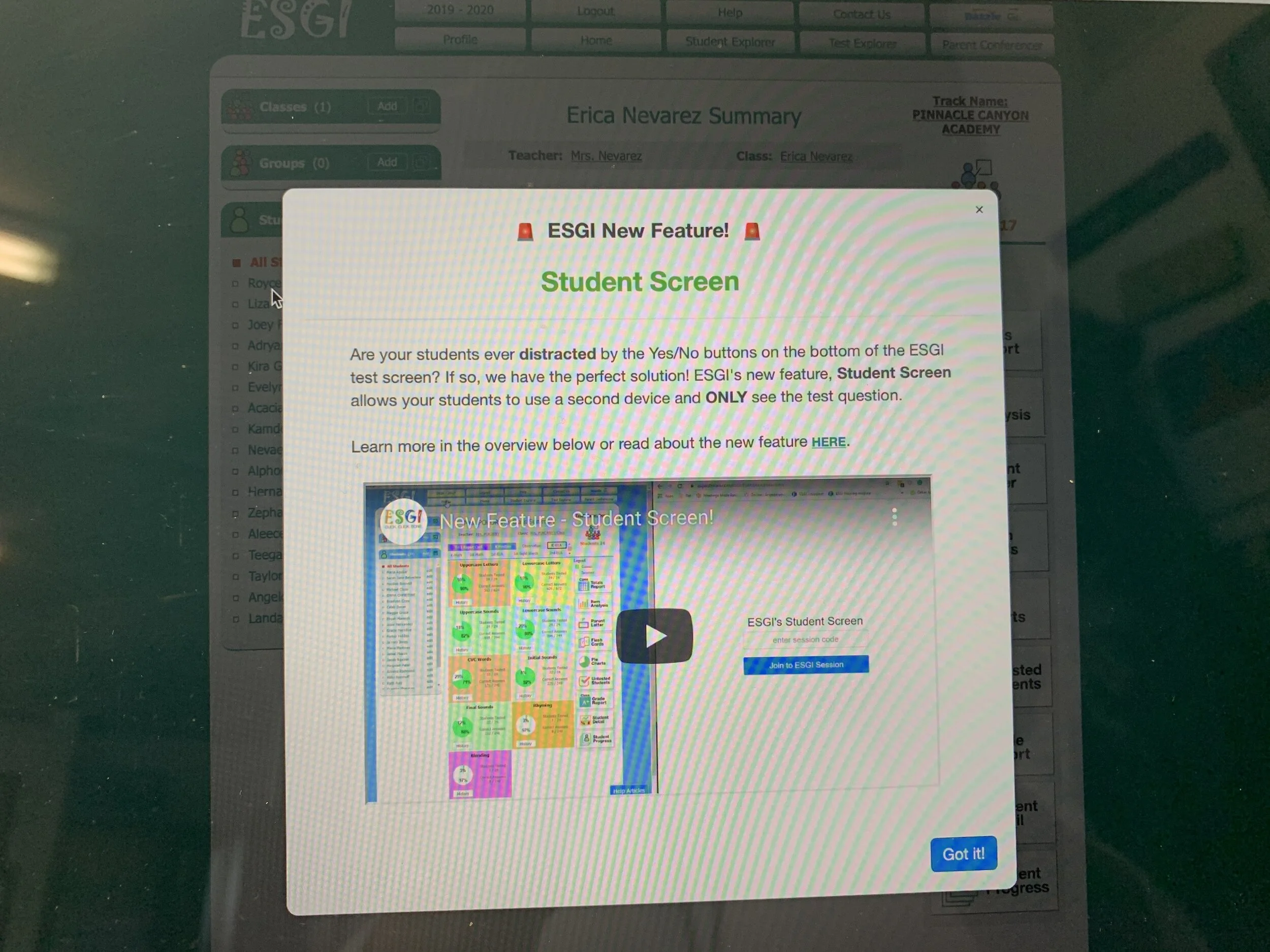 ESGI Student Screen Share
