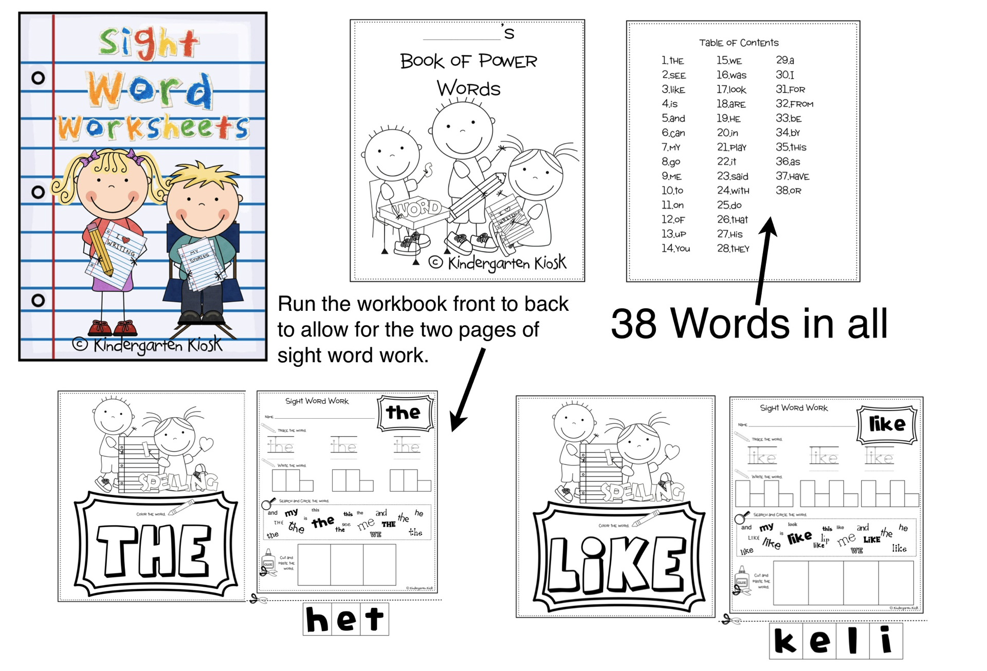 Sight Word No-Prep Multi-Task Worksheets — Kindergarten Kiosk