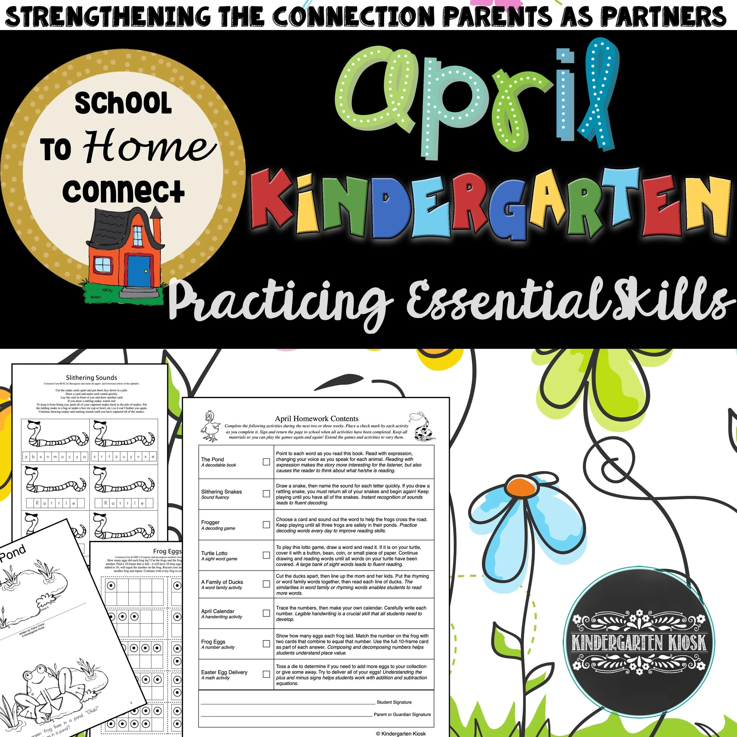 April Kindergarten Homework Packet — Kindergarten Kiosk