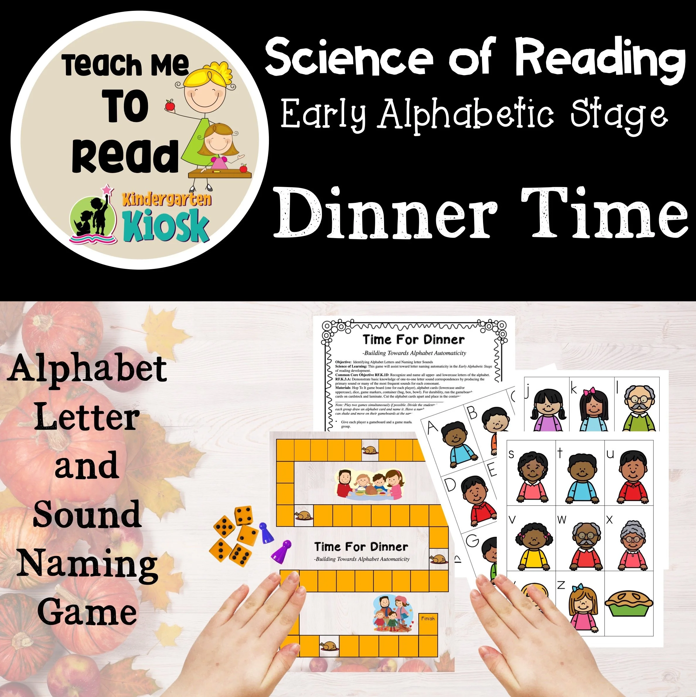 Thanksgiving Dinner Alphabet Game Science of Reading