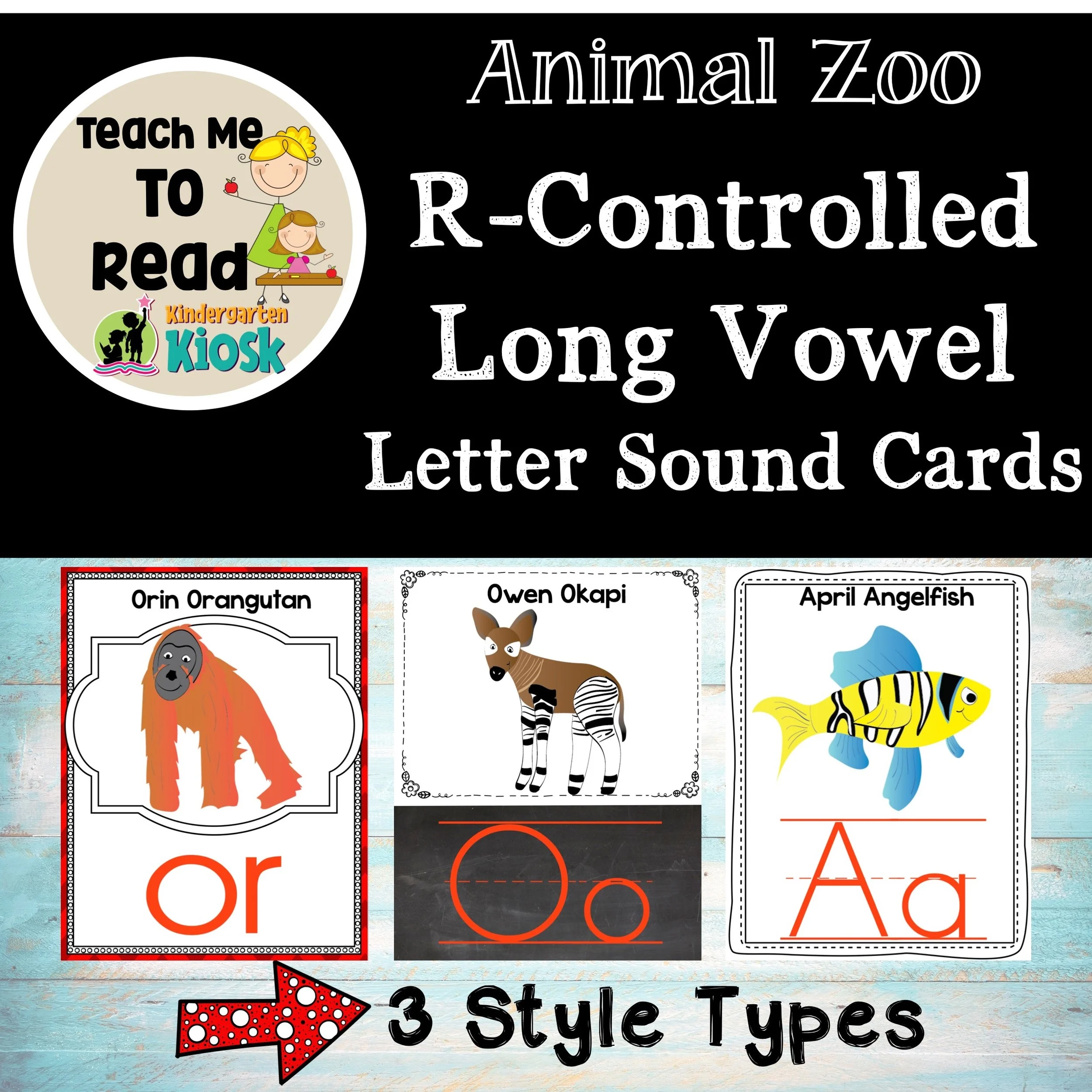 Long Vowel/R-Controlled Anchor Cards Alphabet Zoo Phonics — Kindergarten  Kiosk