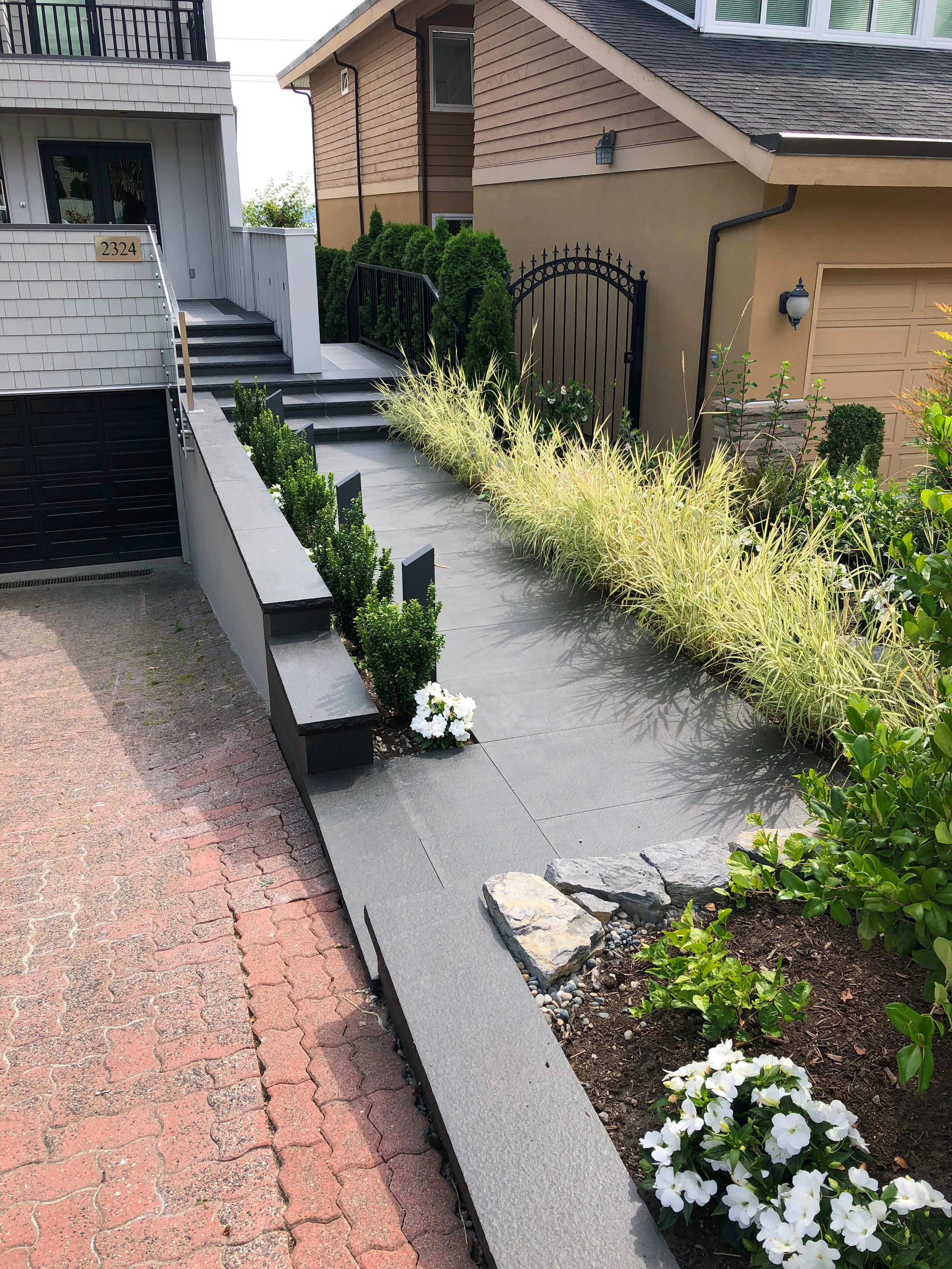 Black Tusk Basalt Patio and Walkway in West Van