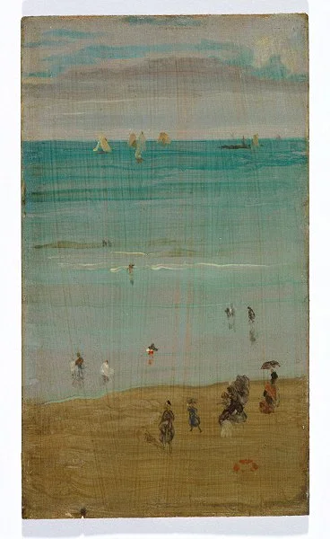 James Whistler Harmony in blue and pearl: The Sands, Dieppe c. 1885 oil on panel 9.0 h x 5.5 w inches Purchased 2017 with the assistance of Allan J Myers AC QC and Maria J Myers AC, Andrew and Tracey Sisson, the American Friends of the NGA with the support of the Dr Lee MacCormick Edwards Charitable Foundation and the Neilson Foundation.