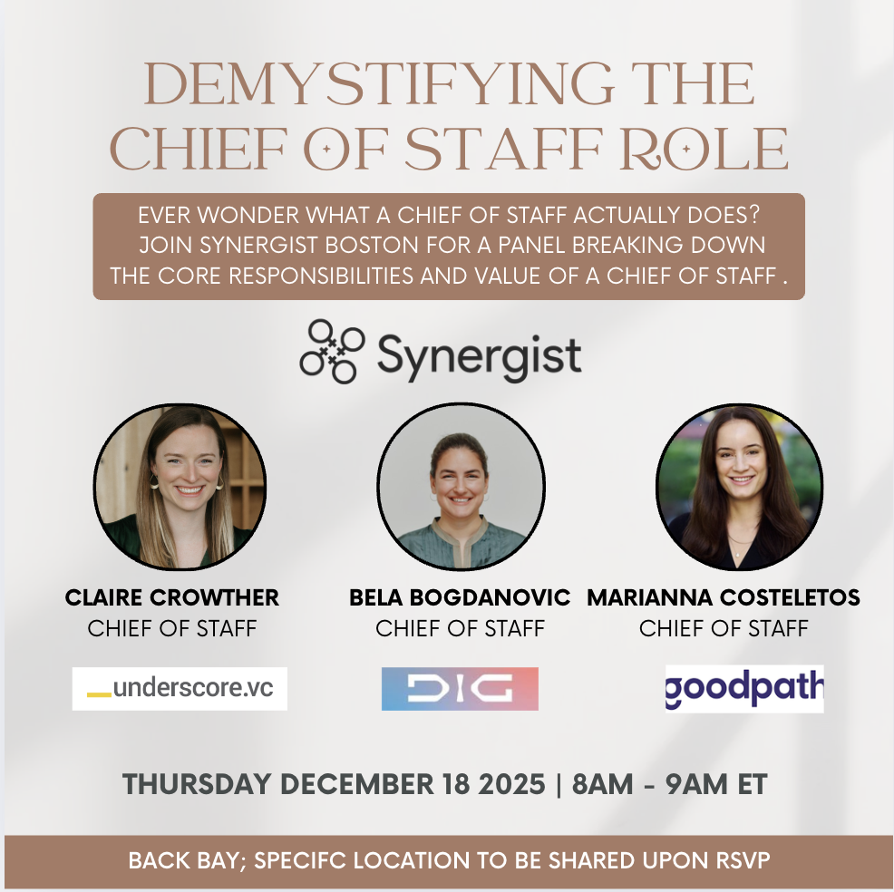 Synergist Boston | Demystifying the Chief of Staff Role