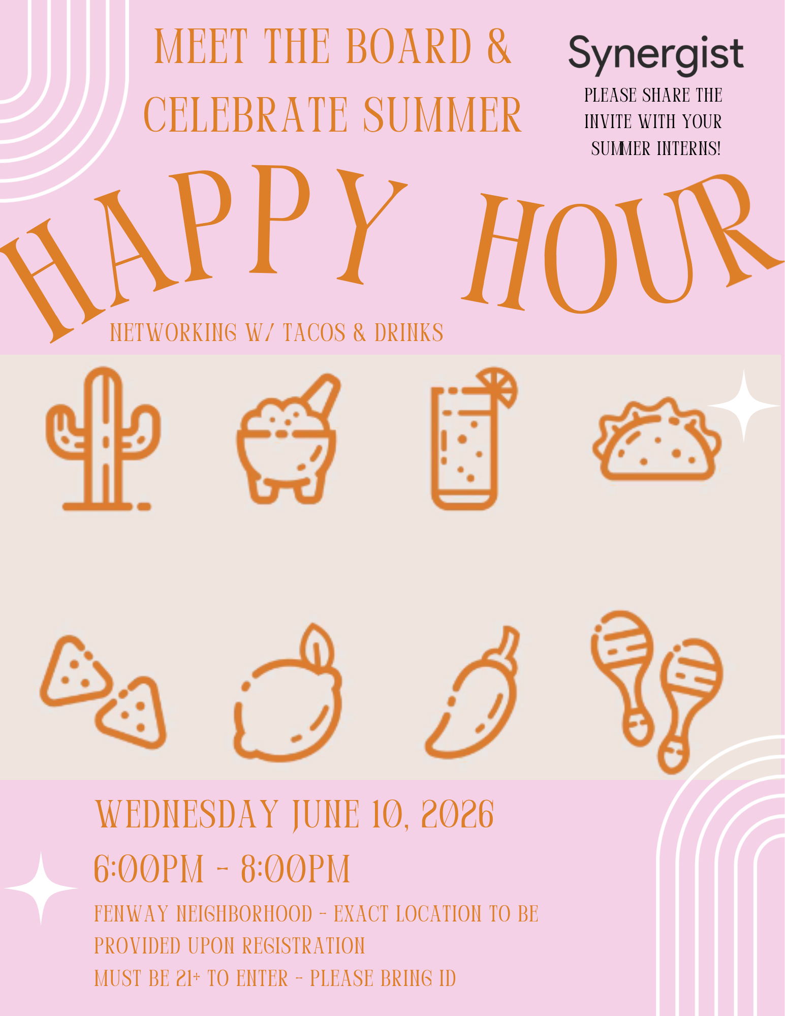 Synergist Boston Meet the Board x Summer Kick Off Happy Hour