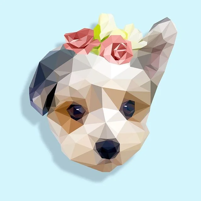 Experimenting with finishing touches on my current project - in the meantime here&rsquo;s a low poly portrait of my pupper who&rsquo;s always understanding of the fact that my work takes away from quality ball throwing time...🙄...❤️ #lowpoly #lowpol