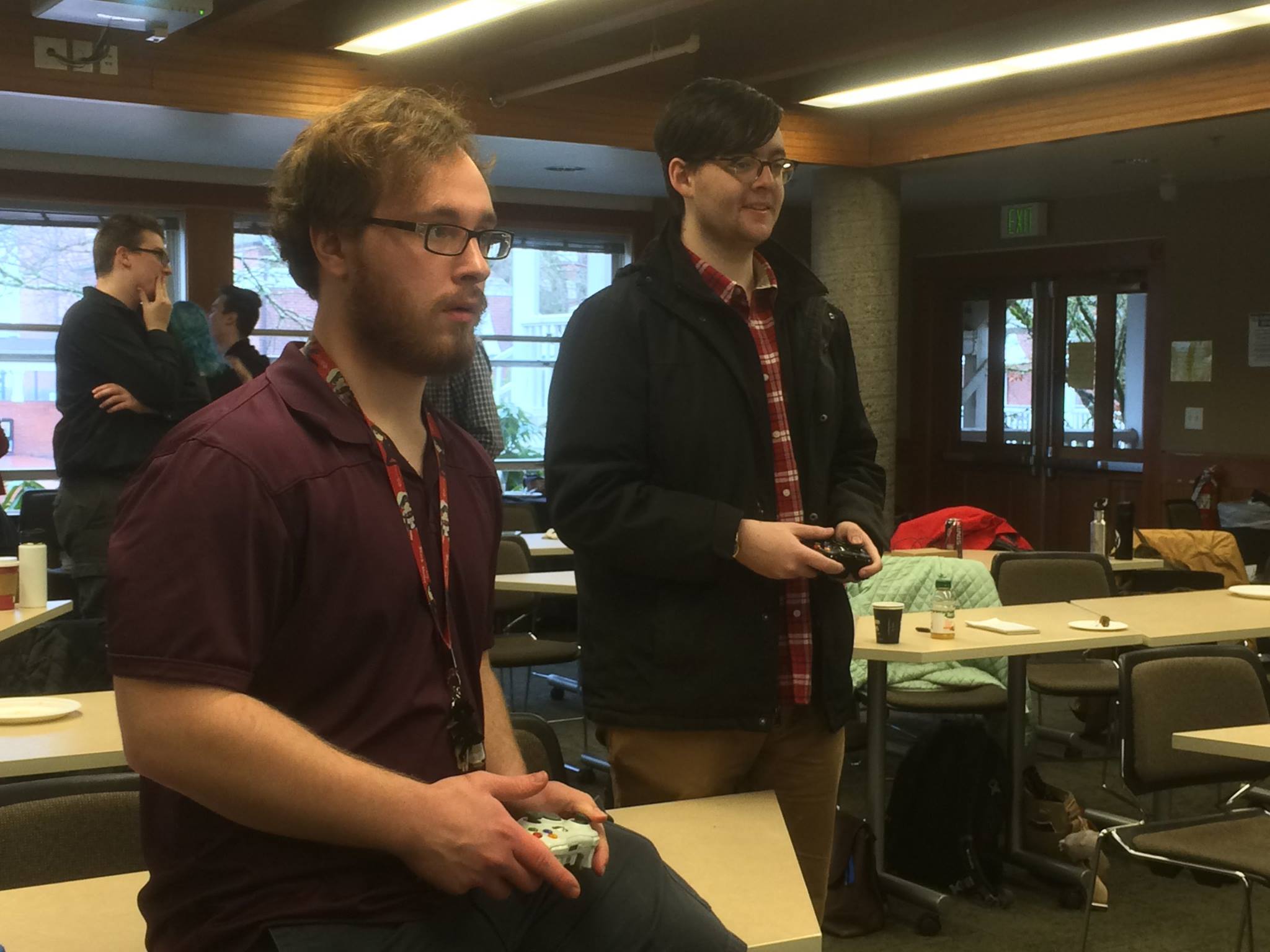 Enraptured gamesters, during our Game Showcase in the middle of the day.