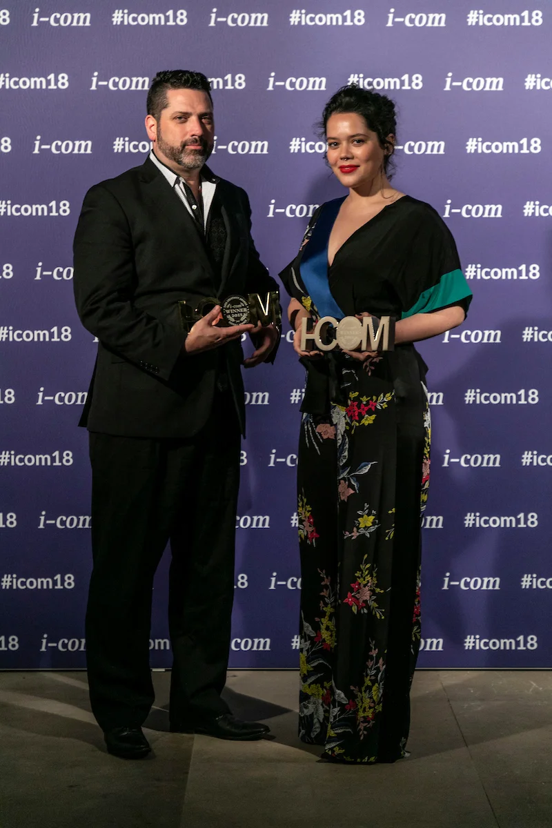 Andrew Douglas and Becky Waddell at the I-COM Gala Awards Dinner 2018