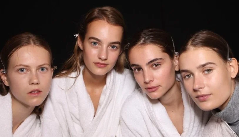 Models backstage at the Burberry Prorsum SS16 show. Photo by REX/REX