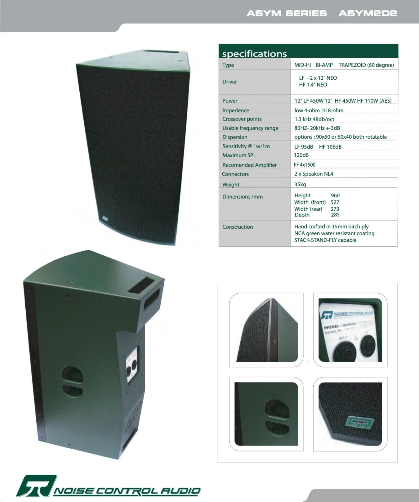 Noise Control Audio X2 ASYM 2D2 Mid-High Speakers for sale(2).webp