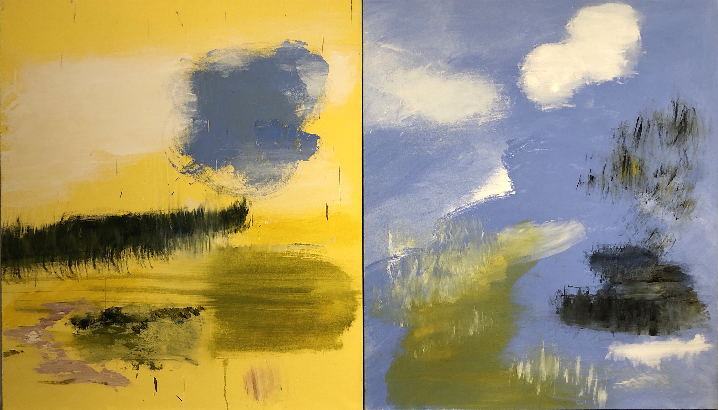 Diptych, Yellow, Blue, 2012