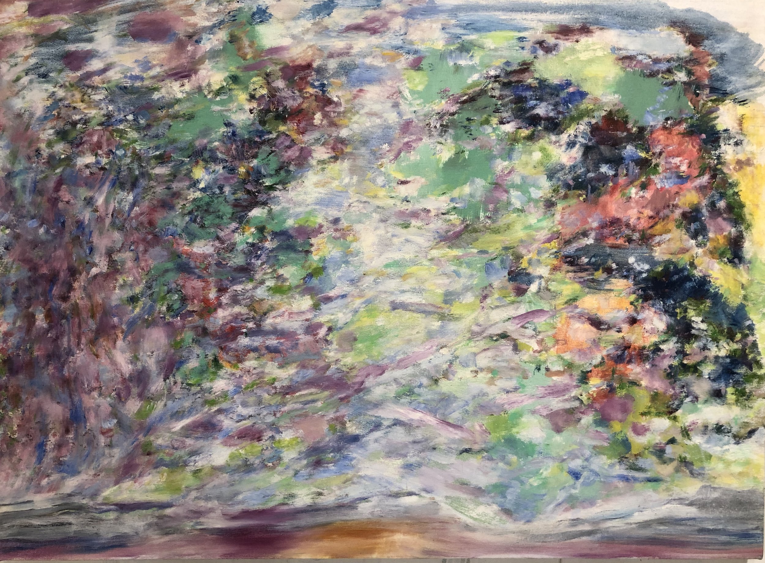 SOLD Abstract Landscape with pink hues, 2016