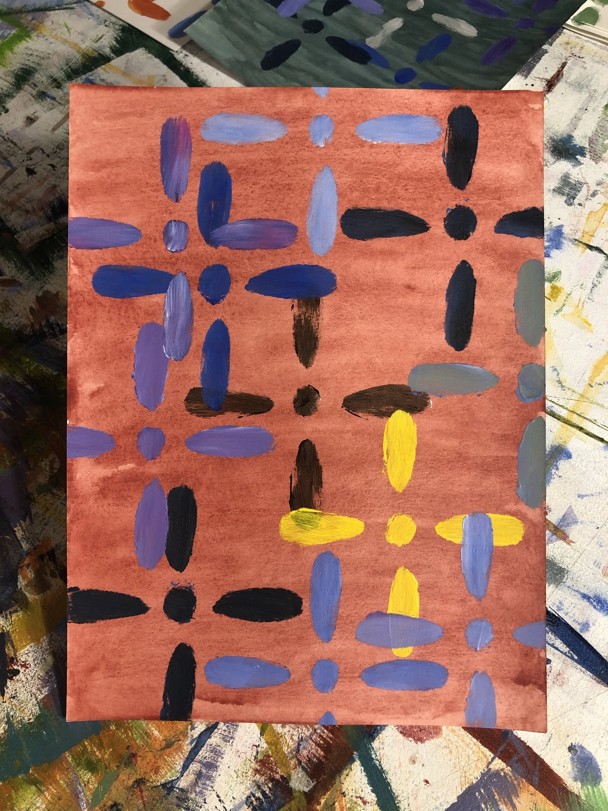 Artwork, Acrylic on Paper, 14x11, Pattern