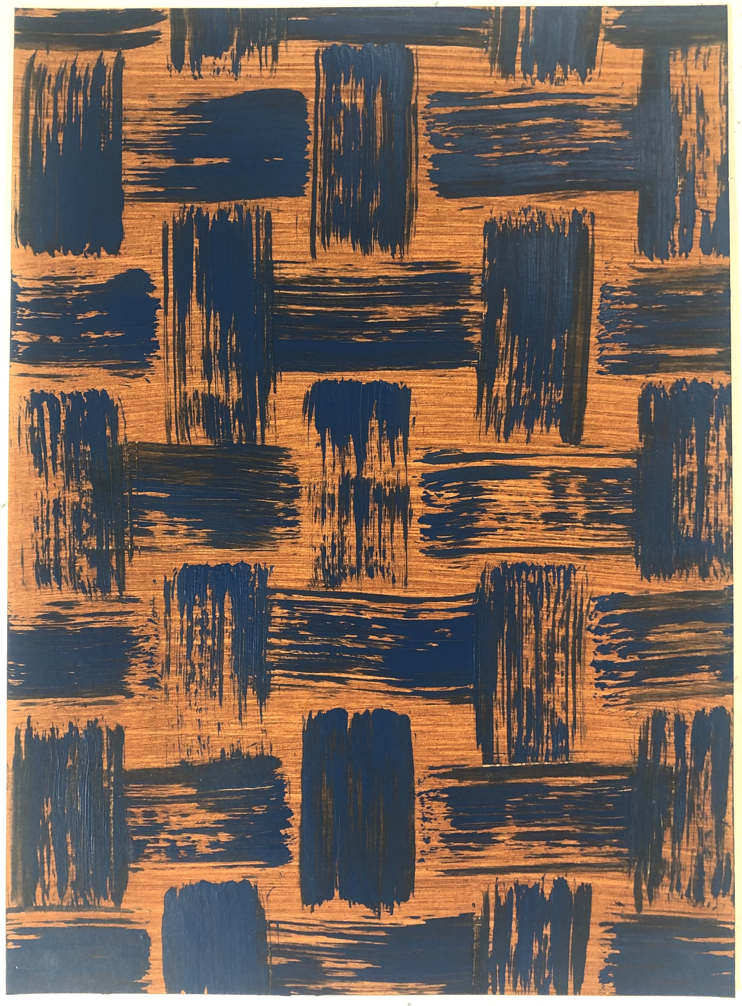 Orange, Charcoal Woven Pattern, 2021