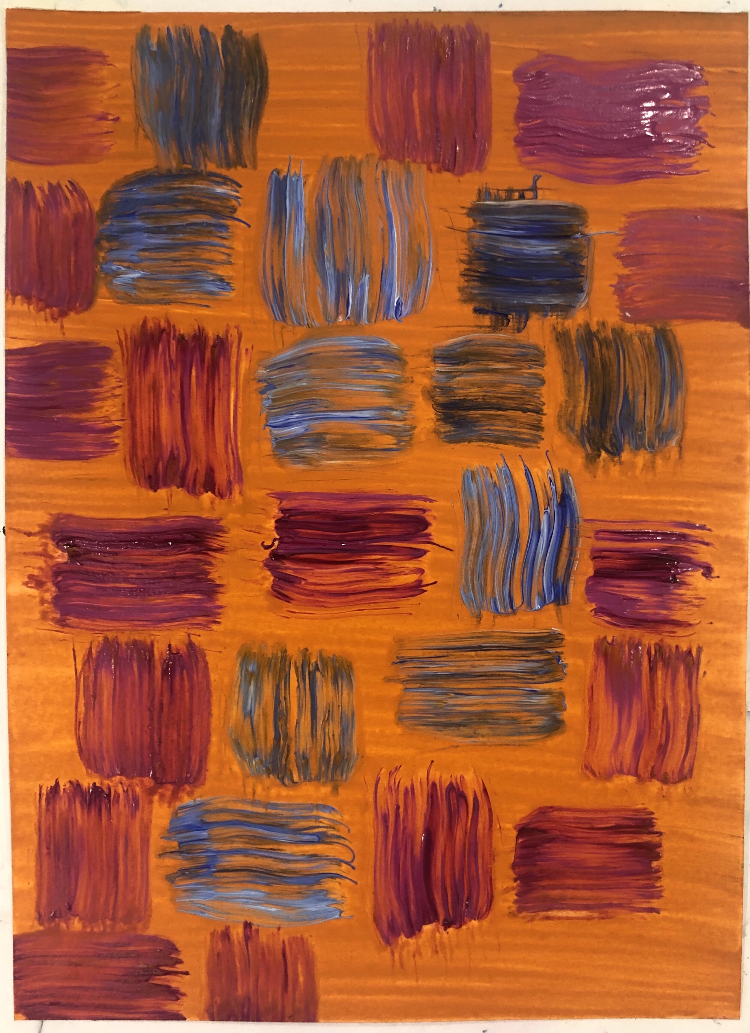 Orange, Red, Blues Woven Pattern, 2021