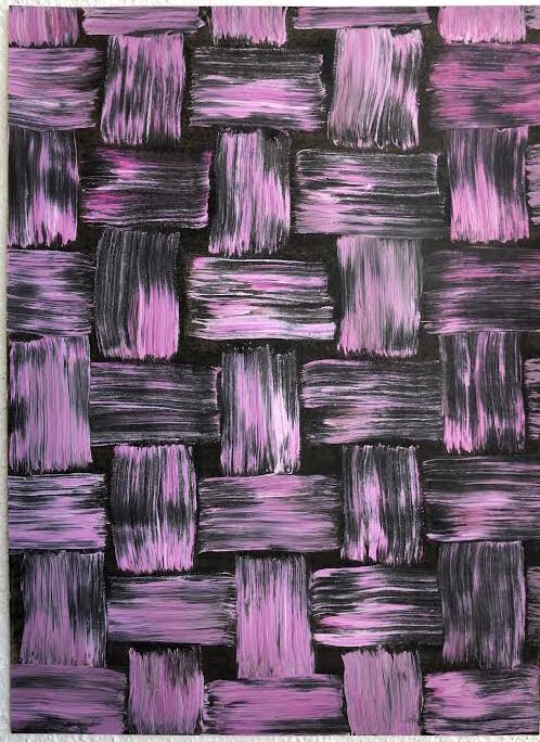 Fuchsia, Charcoal, Woven Pattern 23, 2021