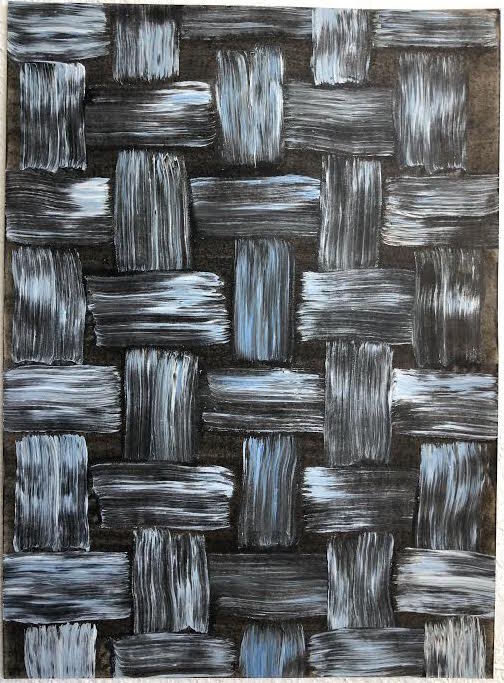 Blue Grey, Charcoal Woven Pattern, 2021